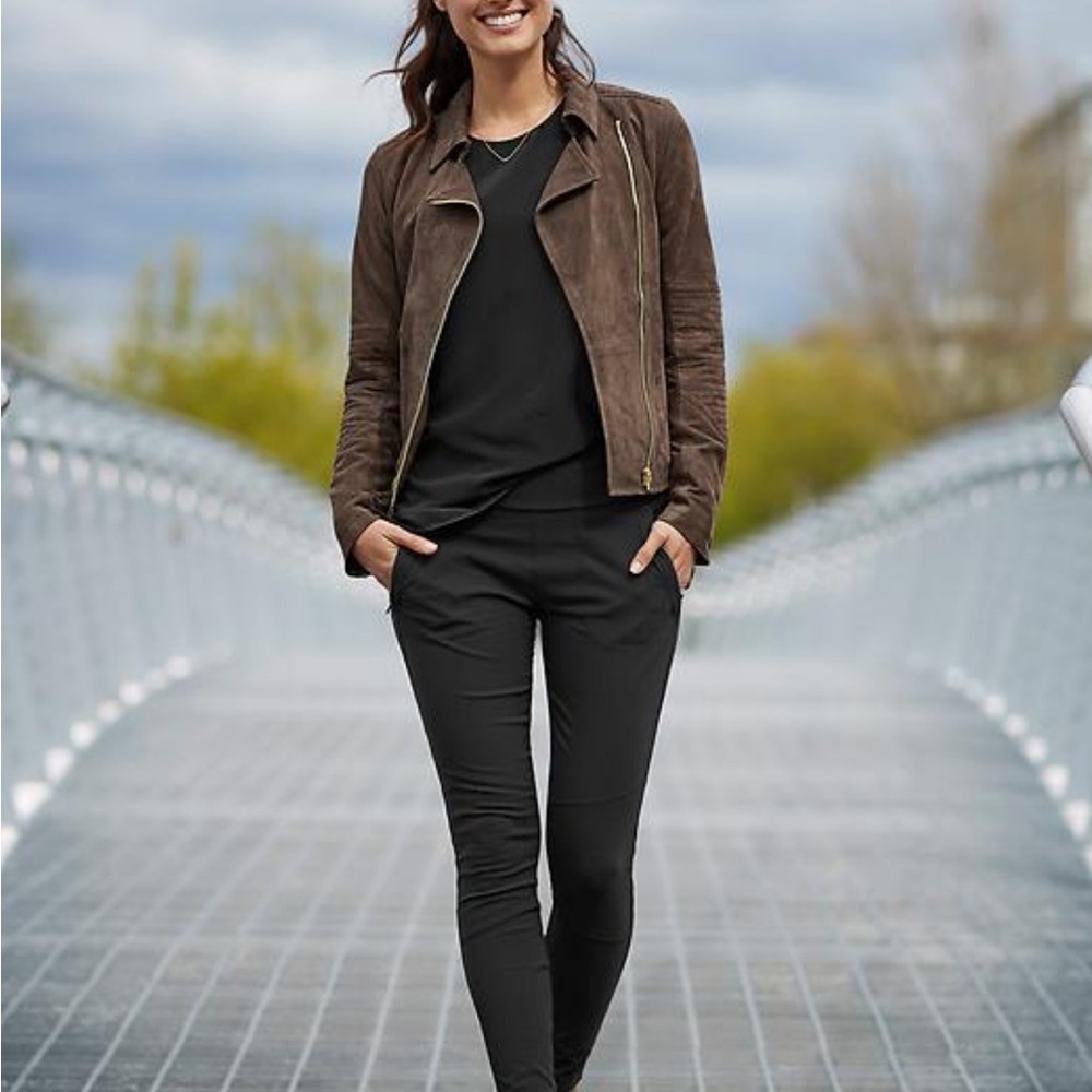 Athleta Helena Suede Moto Jacket - Picture 2 of 6